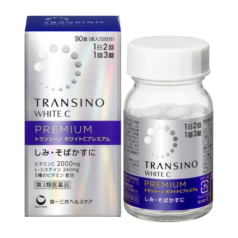 Transino - Viên Uống Trắng Da White C Premium Bản Cao Cấp (90 Viên)