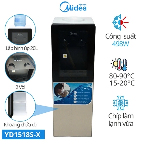Cây nước nóng lạnh Midea YD1518S-X 498W