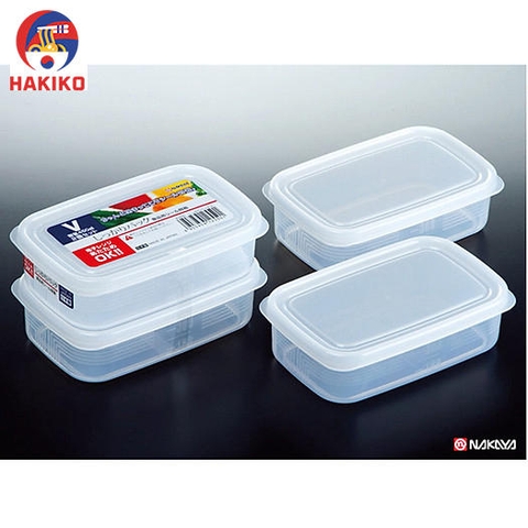 Set 2 Hộp Nhựa Nắp Dẻo 450Ml Nakaya Nhật Bản