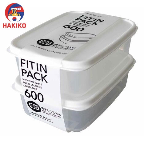 Set 2 Hộp Nhựa Nắp Dẻo 600Ml Nhật Bản
