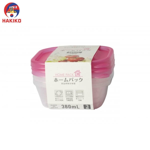 Set 3 Hộp Nhựa Đựng Thực Phẩm 380Ml Nhật Bản