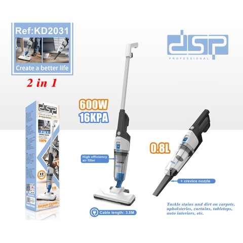 Máy hút bụi 2in1 DSP KD2031 cao cấp