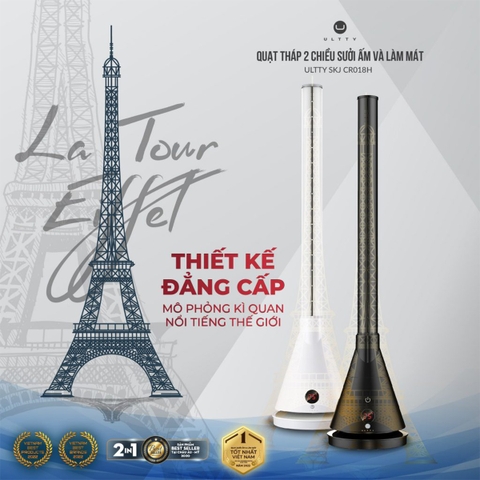 Quạt tháp 2 chiều sưởi ấm và làm mát U ULTTY CR018H cao cấp