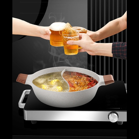 Nồi lẩu uyên ương chống dính KACHEEG DYDO cao cấp