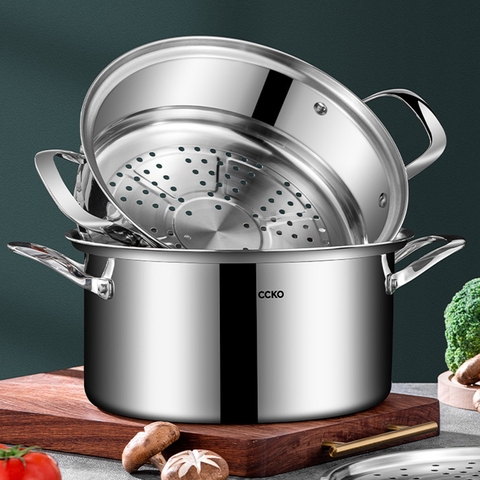 Nồi hấp inox 3 tầng CCKO CK9715 cao cấp