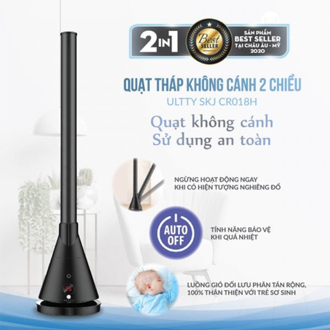 Quạt tháp 2 chiều sưởi ấm và làm mát U ULTTY CR018H cao cấp