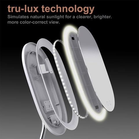 Gương trang điểm cảm ứng tích hợp đèn LED kèm sạc không dây WILIT QU10AM cao cấp