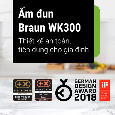 Ấm siêu tốc Braun WK300RD