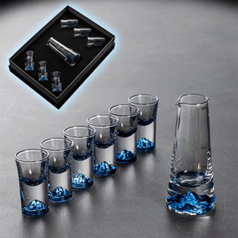 Set 6 ly uống rượu kèm cốc đong bằng thủy tinh pha lê Z－Shine cao cấp