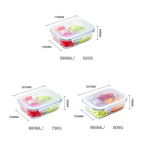 Khay thuỷ tinh hâm thực phẩm, nướng dành cho lò vi sóng và lò nướng CCKO CK9311 CK9312 CK9313 CK9314 CK9315