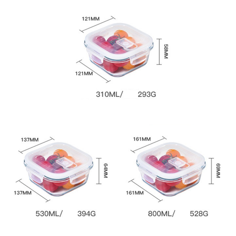 Khay thuỷ tinh hâm thực phẩm, nướng dành cho lò vi sóng và lò nướng CCKO CK9311 CK9312 CK9313 CK9314 CK9315