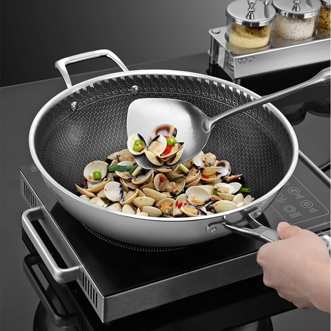 Chảo inox chống dính sâu lòng có nắp đậy CCKO CK9703 cao cấp