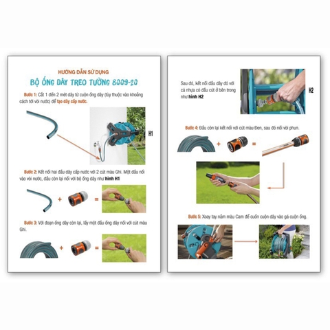 Bộ vòi tưới cây treo tường 20 mét GARDENA 08009