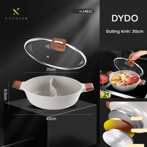 Nồi lẩu uyên ương chống dính KACHEEG DYDO cao cấp