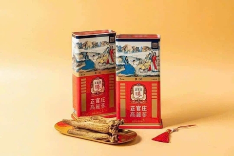 Thượng dược Cao Ly KGC hồng sâm khô nguyên củ hộp thiếc
