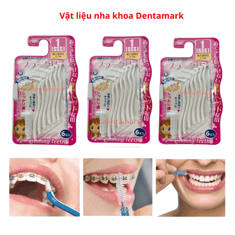 Bàn Chải Kẽ Răng Dr.Polir Vỉ 6 Cây Nhật Bản Chuyên Dùng Cho Người Chỉnh Nha Niềng Răng