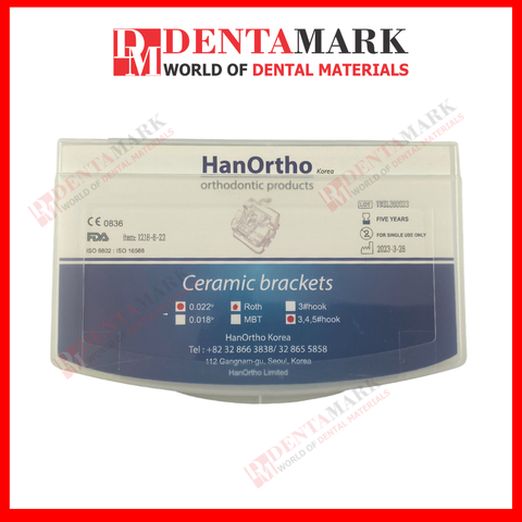 Bộ mắc cài sứ tự khóa HanOrtho (tự buộc)