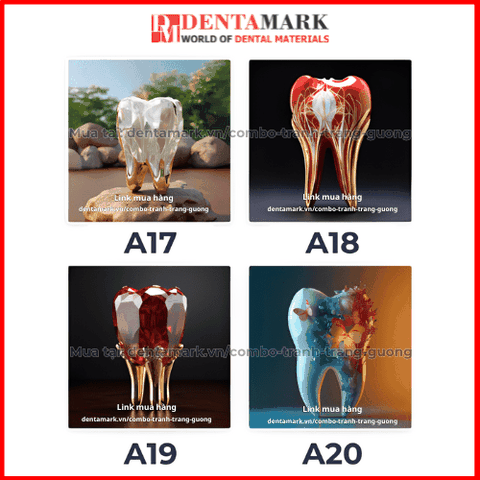 Combo tranh nha khoa tráng gương nghệ thuật siêu đẹp hình răng và ngôi nhà 8