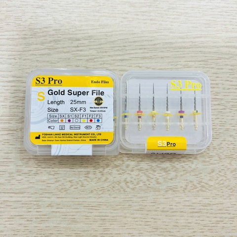 File máy nội nha - File máy dẻo kháng gãy S3 Gold (MUA 10 TẶNG 1)