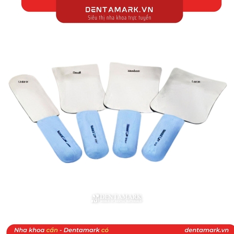 Gương chụp trong miệng 2 mặt bằng kim loại có cán silicon Osung (Handle Photo Mirror )