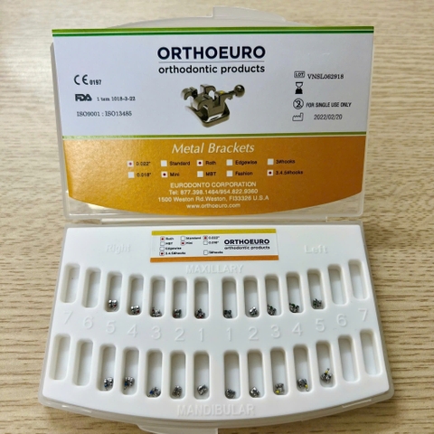 Mắc cài kim loại OrthoEuro - Mini (MUA 5 TẶNG 1)