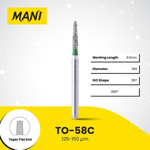 Mũi khoan MANI TO-58C xanh lá Coarse (Vỉ 5 Mũi) Chính Hãng Nhật Bản
