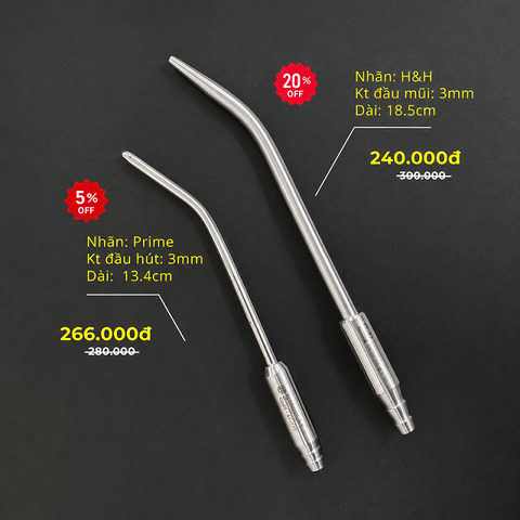 Ống Hút Phẫu Thuật Pakistan H&H/Prime – Đầu 3mm