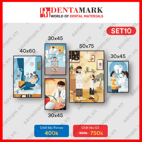 Set tranh nha khoa hoạt hình siêu đẹp