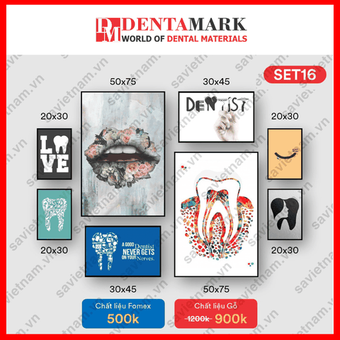 Set tranh nha khoa nghệ thuật dán tường đẹp