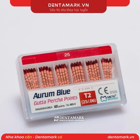 Côn Gutta Percha Aurum Blue Meta Biomed - Hộp 60 Cây