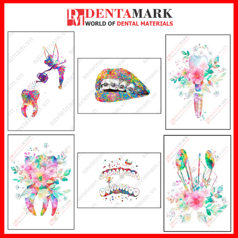 Tranh nha khoa đẹp nghệ thuật trang trí phòng khám