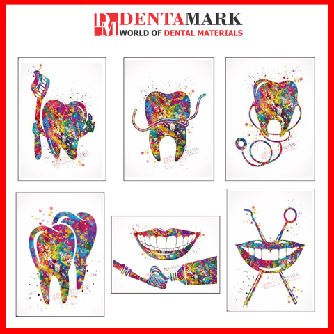 Tranh nha khoa nghệ thuật hình răng sắc màu