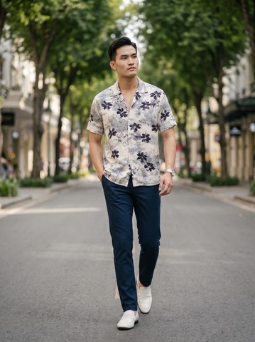 Áo Sơ Mi Cuban Hoạ Tiết KAF SM71