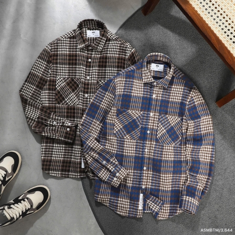 Áo Sơ Mi Kẻ Dạ Tay Dài BTM 3644