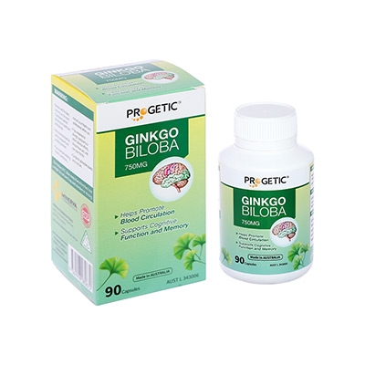 Progetic Ginkgo Biloba 750mg -Tối Ưu Hóa Sức Khỏe Não và Tuần Hoàn Máu