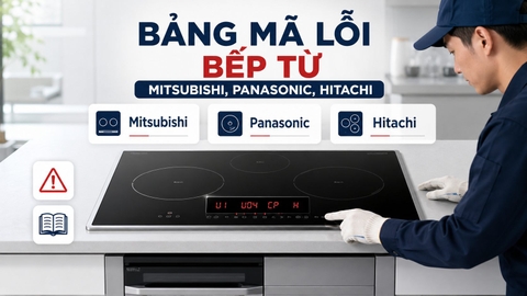 Bảng mã lỗi bếp từ Mitsubishi, Panasonic, Hitachi và cách xử lý
