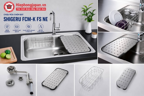 Chậu rửa chén bát Shigeru FCM-K FS NE – chậu 1 hố lắp âm cho bếp gọn, dùng bền