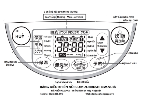 Nồi cơm cao tần ZOJIRUSHI NW-VC18 1.8L | Hàng nội địa Nhật Bản