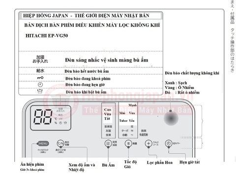 Máy lọc không khí Hitachi EP-VG50A | Hàng Nội Địa Nhật