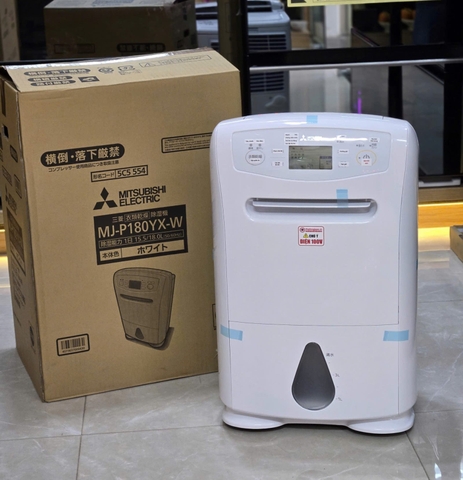 Máy hút ẩm Mitsubishi MJ-P180YX-W nội địa Nhật Bản – 18L/ngày, vận hành bền bỉ