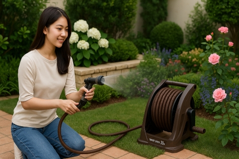 Bộ cuộn ống tưới cây 30m Tough Brown Takagi R330TBR