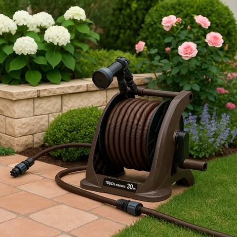 Bộ cuộn ống tưới cây 30m Tough Brown Takagi R330TBR