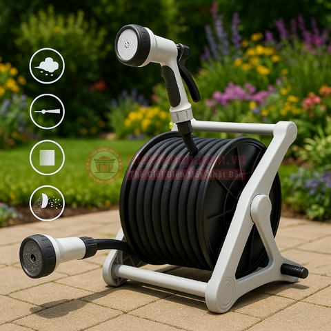 Bộ vòi tưới vườn thu rút Takagi Aurora V 50m R550CG