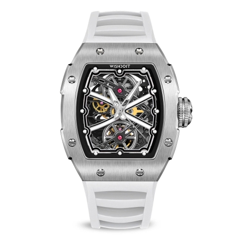 THE RUNWAY -SILVERY WATCH (WHITE STRAP)