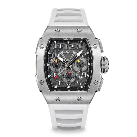 RACING | GT CHRONO-SILVERY WATCH (WHITE STRAP)