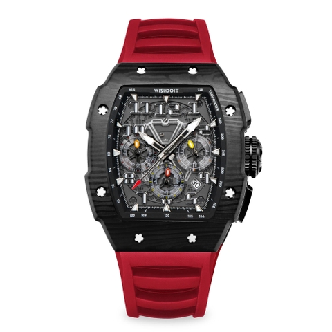 RACING | GT CHRONO-BLACK WATCH (RED STRAP)