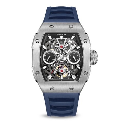 THE PIONEER - SILVER WATCH (BLUE STRAP)