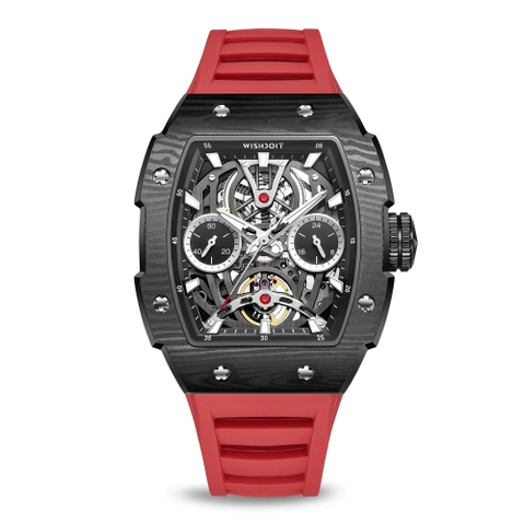 THE PIONEER - BLACK WATCH (RED STRAP)