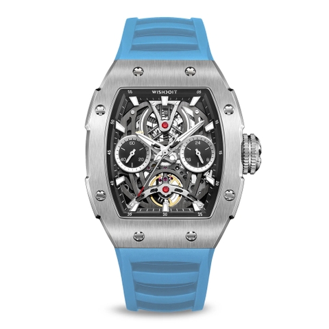 THE PIONEER - SILVER WATCH (LIGHT BLUE STRAP)