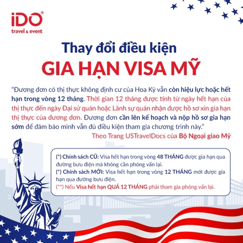 THAY ĐỔI QUAN TRỌNG TRONG ĐIỀU KIỆN GIA HẠN VISA MỸ